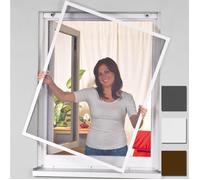 Moustiquaire pour fenêtres greenLINE avec cadre de aluminium 100 x 120 cm en blanc - Sans percer, raccourcissable individuellemente