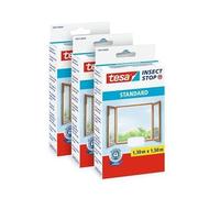 tesa Insect Stop – Filet anti-moustiques auto-agrippant, découpable, Blanc Lot de 3 130x150 cm