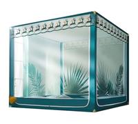 Moustiquaire pour Lit, Auvent de Lit Carré Princesse avec Fond Complet, Tentes à Baldaquin Coupe-Vent Résistantes à la Lumière pour Chambre à Coucher D'été,Green2,180x200cm