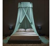 Moustiquaire pour lit, baldaquin de lit King Size, Rideau Suspendu, avec nœud Papillon et dôme Rond Princesse, Tente en Maille pour lit Double et Simple (Vert 1,2 m)