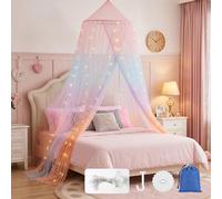 Moustiquaire pour lit, Bwaliffury Moustiquaire de lit,Mosquito Net dôme 60X250X1200cm,Crochets, Sacs de Rangement et Lampes,Ciel De Lit Adulte Et Maison Indoor Outdoor,Moustiquaires Voyage