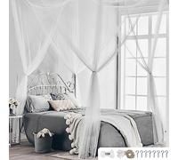 Moustiquaire pour lit double, 190 x 210 x 240 cm, 4 entrées, installation facile, anti-moustiques, pour la maison, les voyages, le camping