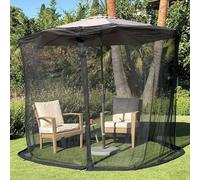Moustiquaire pour Parasol 2.3 M | Filet Anti-Insectes Terrasse Extérieur | Compatible Modèle Déporté, Double Fermeture Éclair & Renforcé pour Jardin