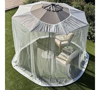 Moustiquaire pour Parasol 2.3 M | Grandes Tailles Et Tissu Conçu pour L'Extérieur | Blanc Maille De Protection Contre Les Insectes pour Patio, Porche Et Terrasse De Jardin