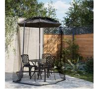 Moustiquaire pour parasol 220 maille noir Φ300x230 cm