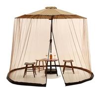 Moustiquaire pour parasol de terrasse avec porte zippée, housse d'extérieur en polyester respirant compatible avec les parasols de jardin de 2,7 m, base en tube d'eau remplissable pour une résistance