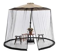 Moustiquaire pour parasol de terrasse avec porte zippée, housse d'extérieur en polyester respirant compatible avec les parasols de jardin de 2,7 m, base en tube d'eau remplissable pour une résistance