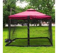 Moustiquaire pour Parasol de terrasse, Filet en Maille de Polyester Universel pour parasols de Table de marché extérieur et Parapluie Suspendu décalé en Porte-à-Faux, Noir, 300 x 300 x 230 cm