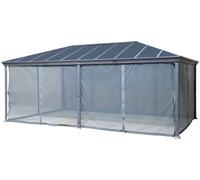 Moustiquaire pour pergola autoportante BELIZE Gris ardoise 6 x 3,6 m - L.360 H.600 cm Polyester Hespéride