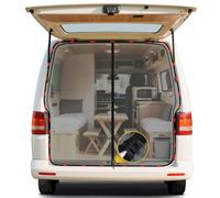 Moustiquaire pour Porte arrière de Voiture Compatible avec VW T5 T6 - Fermeture éclair magnétique - Moustiquaire de Voiture - Protection Solaire - Filet d'ombrage de Coffre - Camping - Ventilation