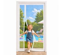 Moustiquaire Pour Porte Avec Ouverture Latérale Blanc 80x224cm Aimants Puissants Le Long De La Fermeture Pour Un Retour Rapide Et Fiable Appartements Et Maisons Sans Percage