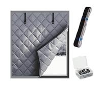 Moustiquaire pour porte d'entrée, Rideau de fenêtre à isolation thermique multicolore plusieurs tailles(Gray,34x35in/85x90cm)