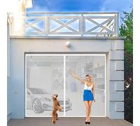 Moustiquaire pour Portes, 110 x 225 cm Mailles ultra fines, Puissants Aimants, Fermeture Automatique, Laisse Passer l'Air Frais et Bloque la Fumée, Kit d'installation Complet Blanc