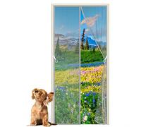 Moustiquaire pour Portes, 140 x 210 cm Mailles ultra fines, Puissants Aimants, Fermeture Automatique, Laisse Passer l'Air Frais et Bloque la Fumée, Kit d'installation Complet Gris