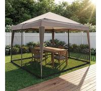 Moustiquaire pour tonnelle, 3 x 3 m, réglable | avec 2 portes zippées, avec pied rempli d'eau, pour jardin, patio, cour, camping, noire