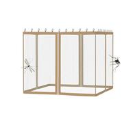 Moustiquaire pour Tonnelle 3x3, 4 Panneaux Mosquito Net for Gazebo, Universel Exterieur Terrasse Jardin Pavillon Moustiques Insectes Protection, 4 Portes à glissière (White, 305x305x220 cm)
