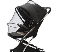 Moustiquaire Poussette et Landau Universelle avec Double Fermeture Éclair et Tiges de Support, Filet Anti-Insectes