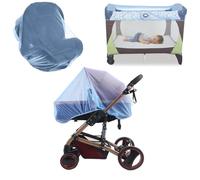 Moustiquaire Poussette,Moustiquaires Bebe à Mailles Fines pour poussettes,Protection Anti-Insectes pour Bébés,Moustiquaires universelles,Haute densité Filet Anti Moustiques élastique et Lavable,Bleu