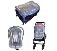 Moustiquaire Poussette Universelle, Capote Cosy pour Moustiquaire Lit Bébé, Protection Anti Insectes pour Landau, Lit Parapluie et Auto siège, Haute densité Filet Anti Moustiques élastique et Lavable