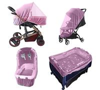 Moustiquaire Poussette Universelle, Capote Cosy pour Moustiquaire Lit Bébé, Protection Anti Insectes pour Landau, Lit Parapluie et Auto siège, Haute densité Filet Anti Moustiques élastique et Lavable