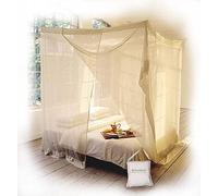 Moustiquaire rectangulaire KLAMBOE ® Filet Anti-Insectes Haut de Gamme Fait Main dans - 210cm x 200cm x 235cm - Twin Standard - Ecru