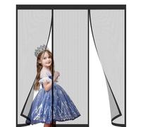 Moustiquaire Rideau à Fermeture Aimantée 105x110cm net Bande scratch Anti-Moustiques Noir