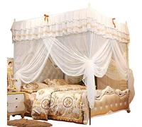 ciciglow Moustiquaire, Rideau de lit de Luxe Princesse Quatre poteaux d'angle Rideau de lit à baldaquin Filet moustiquaire literie Trois Ouvertures latérales Conception (L)