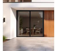 Moustiquaire Rideau de Porte sans percer pour Baie vitrée - Noir - L220 x H220cm