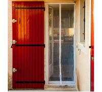 Moustiquaire rideau de porte - WERKA PRO - 215 x 100 cm - Tulle aimanté - 8 aimants - Blanc