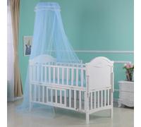 Moustiquaire Ronde pour Lit de Bébé en Maille avec Dentelle Grande Moustiquaire Ciel de Lit pour Landau Berceau Facile à Installer Moustiquaires Protection Contre Les Insectes et Le Vent, Bleu Ciel