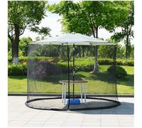 Moustiquaire ronde pour parasol avec base à remplir pour pavillon, terrasse, balcon - Noir 380 x 240 cm CT Protect Outdoor tial