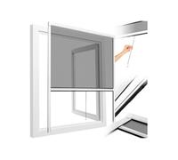 MOUSTIQUAIRE DE PORTE - TECTAKE - Moustiquaire de Fenêtre enroulable et ajustable en Aluminium 110 cm x 5 cm x 160 cm - Gris