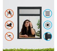 Moustiquaire store raccourcissable aluminium moustiquaire fenêtre 100x160 -...