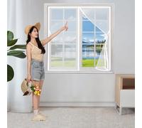 Moustiquaire sur Mesure 105 x 170 cm Moustiquaire Porte Fenetre Magnetique Anti-Mosquito Fermeture Automatique Filet de Fenêtre pour Balcon et Salon, Blanc
