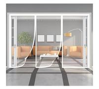 Moustiquaire sur Mesure AimantéE 215x225cm Fermeture Automatique Rideau de Porte Animaux AcceptéS pour Enfants et Animaux de Compagnie,Blanc