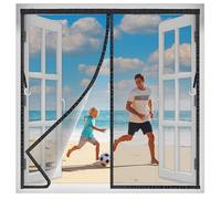 Moustiquaire sur Mesure AimantéE 75x175 cm, Fermeture Automatique Rideau de Fenêtre Anti Insecte Mouche pour Couloirs, Fenêtre Noir Version-Améliorée