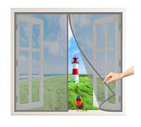 Moustiquaire sur Mesure AimantéE, 90x125 cm Fermeture Automatique Rideau de Fenetre Anti Insecte Mouche pour Couloirs, Fenetres, Gris P