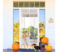 Moustiquaire sur Mesure AimantéE Anti Insecte Mouche Moustique Fermeture Automatique Animaux AcceptéS Portes De Balcon Portes Coulissantes 160 x 220 cm Blanc