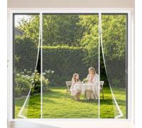Moustiquaire Sur Mesure Porte Double 225x245cm Bande lestée en bas pour éviter que le rideau ne se soulève avec le vent Maintient l’air frais à l’intérieur Blanc