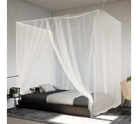 vidaXL Moustiquaire Suspendue 156 Maille Blanc 220x150x180 cm, moustiquaire pour lit, Tente à baldaquin, Rideau Anti-Mouches, Tente de lit