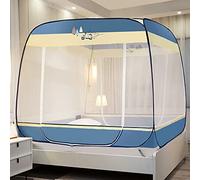 Moustiquaire, Tente Portable de Voyage, yourte mongole, Pliable, 3 Portes, pour Voyage en Plein air, bébé, Enfant, Adulte (Bleu 1, 180 x 200 cm)