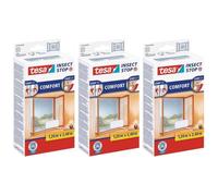 Moustiquaire - TESA - Lot de 3 - Dimensions 120 x 240 cm - Fixation auto agrippante - Couleur Blanc