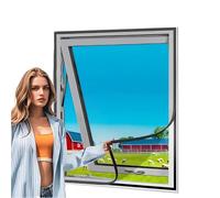 Moustiquaire Transparente Universelle pour Fenêtre, 50x60cm Moustiquaire Fenetre, Moustiquaire avec Rubans Adhésifs sans Percage