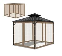 Moustiquaire universelle en maille de rechange pour tonnelle, portable, facile à installer, 4 panneaux, rideau d'intimité pour terrasse extérieure avec fermeture éclair