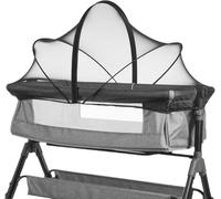 Moustiquaire universelle pour lit de voyage, moustiquaire à côté de berceau avec fermeture éclair silencieuse pour lit, accès facile, moustiquaire en maille fine pour enfants, filet de rêve (blanc)