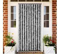 vidaXL Moustiquaire Chenille 56x200 cm Gris et blanc Ajustable