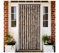 vidaXL Moustiquaire Rideau à mouches Chenille beige et marron clair 100 x 220 cm
