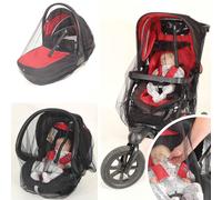Trois Kilos Sept Moustiquaire élastique à zip 3-en-1 Taille universelle Lit bébé, poussette Noire
