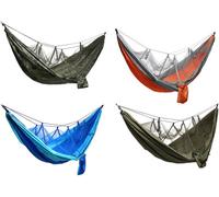 Moustiquaires de camping Hamacs, Ultralight camping hamacs plage Swing lit hamacs pour la survie en plein air sac à dos ou de voyage - Bleu