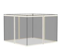 Outsunny Moustiquaires pour tonnelle Barnum pavillon de Jardin 3 x 3 m - Lot de 4 moustiquaires zippées + Crochets d'attaches - Polyester Nylon